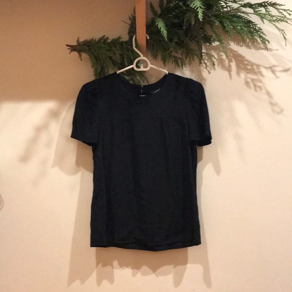 JCrew Factory silk puff sleeve top